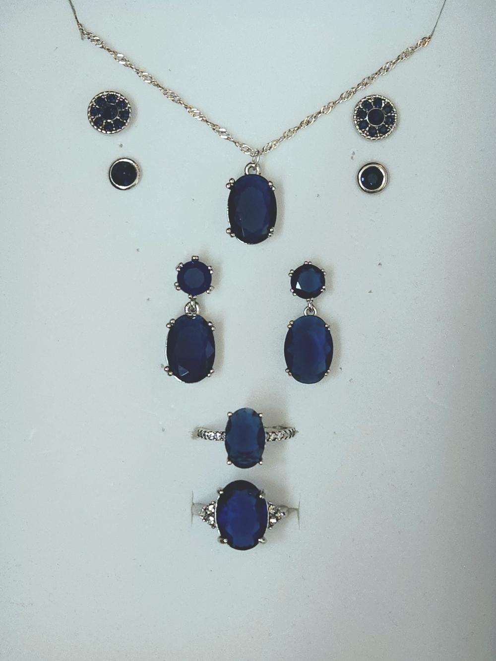 Dark Blue Sapphire Jewelry Set